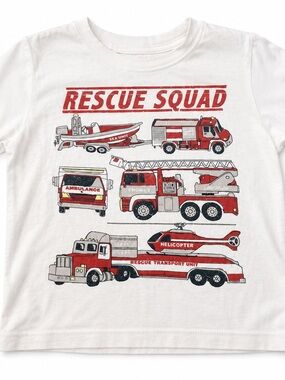 Carter’s Boys Rescue Squad Fire Truck Ambulance T-Shirt White Size 5T